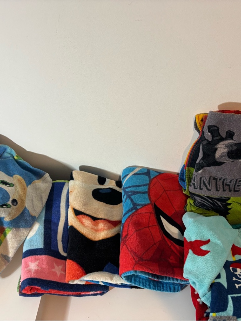 Bundle of 6 Kids Character Beach Towels Summer Vacation Beach Pool